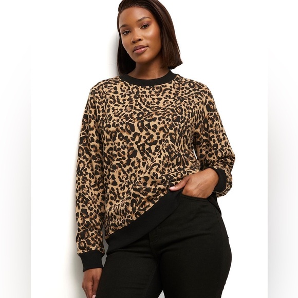 Kate Spade New York Leopard Print Velour Sweatshirt size small, fleece - Picture 1 of 8